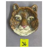 Cast Iron Painted Tiger Ashtray