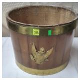 Vtg Early American Wooden Barrel Basket