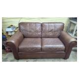 Faux Leather/Vinyl Brown Couch