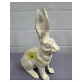 10 1/4" H Cast Iron White Bunny Statue