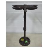 16 1/2' Cast Iron Dragonfly Bird Feeder on Stand