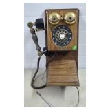 Vtg Old Tyme Wood Wall Telephone
