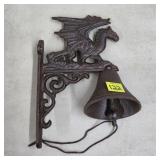 9 1/2' H Cast Iron Dragon Wall Mounted Bell