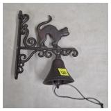 9' Cast Iron Cat Wall Mounted Bell