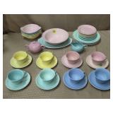Large Lot of Vtg Lu Ray Pastelware Dinneware