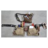 Lot of 2 Tool Belts w/ Screwdrivers & Handtools
