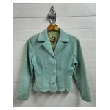 Wilsons Teal Blue Leather Jacket, Size S