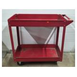 Red Metal Tool Cart on Wheels, 220 LB Limit