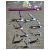 Lot of Damascus Steel Folding Keychain Knives