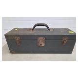 Vtg Metal Tool Box w/ Plumbing Tools & Supplies