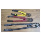 Lot of 3 Metal Bolt Cutters