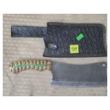 Damascus Steel Cleaver w/ Leather Sheath