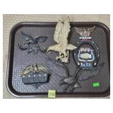 Cast Iron Eagle Wall Plaques, Match Holder,