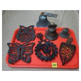 Lot of Cast Iron Hot Plates, Meta Bells