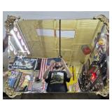 Vintage Basette Mirror w/ Brass Style Trim