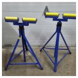 Pair of Blue Adjustable Roller Support Stands