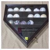 DisplayGifts Black Hardwood Baseball Display Case