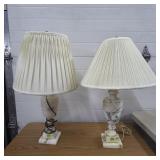 Lot of 2 Marble Table Lamps