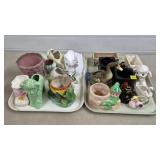 Large Lot of Vintage Planters - Milk Glass Swan