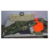 Lot of Rifle Cases, Leather Pistol Bag, Hunting