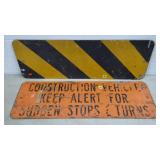 Black & Yellow Warning Sign Temporary