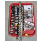 Lot of Metal Socket Rails, Organizers, etc