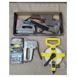 100ft Measuring Tape & Assorted Staple Guns
