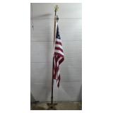 Braus & Sons Inc. Wood Flag Pole w/ Brass Stand