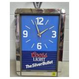 Vtg Coors Light the Silver Bullet Wall Clock