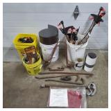 Large Lot of Buckets of Clamps, Hardware, Shop