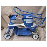 Vtg Blue Metal Child's Pedal Tricycle w/ Push -