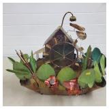 Large Tin Windmill Fountain - Does Work!