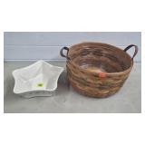 1993 Longaberger Handwoven Basket & Star