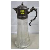 13 1/2' H Antique Tall Glass & Silver Plate Claret