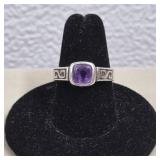 .925 Sterling Amethyst Ring, Size 7