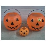 Lot of 3 Jack O Lantern Halloween Baskets