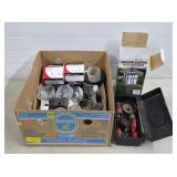 Box Lot of Electrical Supplies, Tools,e tc