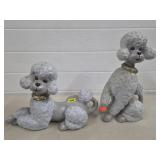 Pair of Vintage MCM Ceramic Poodles Statues