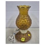 Vintage Quilted Amber Glass Lamp
