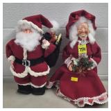 Pair of Handmade Santa & Mrs. Claus Fabric Dolls