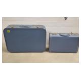 Lot of (2) Vintage Blue Luggage