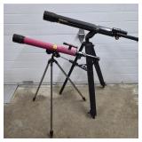 Tasco Black Telescope & Red Telescope Lot