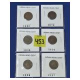Lot of (6) Indian Head Cents