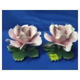 Pair of Capodimonte Porcelain Candlesticks