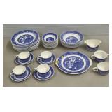 Lot of Assorted Blue Willoware Dishware