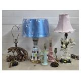 Lot of Vtg Table Lamps & Lamp Bases, etc