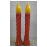 Pair of Christmas Candle Stick Blowmolds