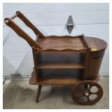 Vintage Wooden Tea Cart / Beverage Server