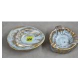 Lot of 2 Stangl Pottery Antique Gold Ashtrays