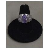 .925 Sterling Amethyst Ring, Size 7